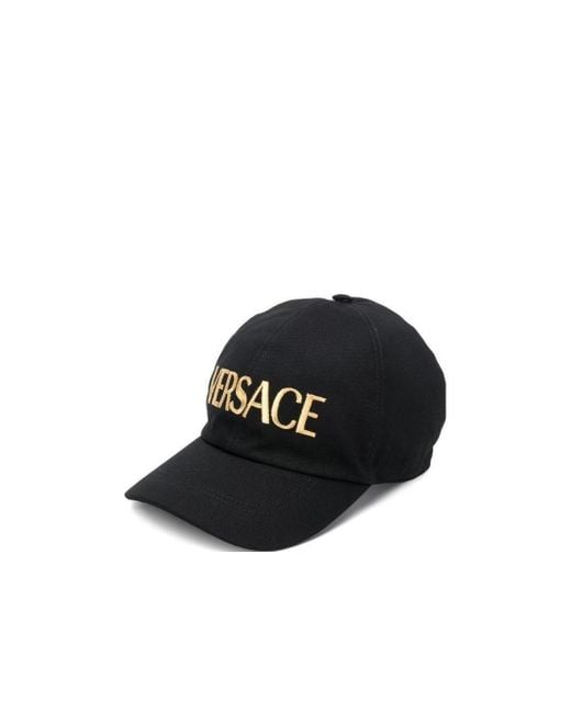 Versace Black Logo Embroidered Baseball Cap for men