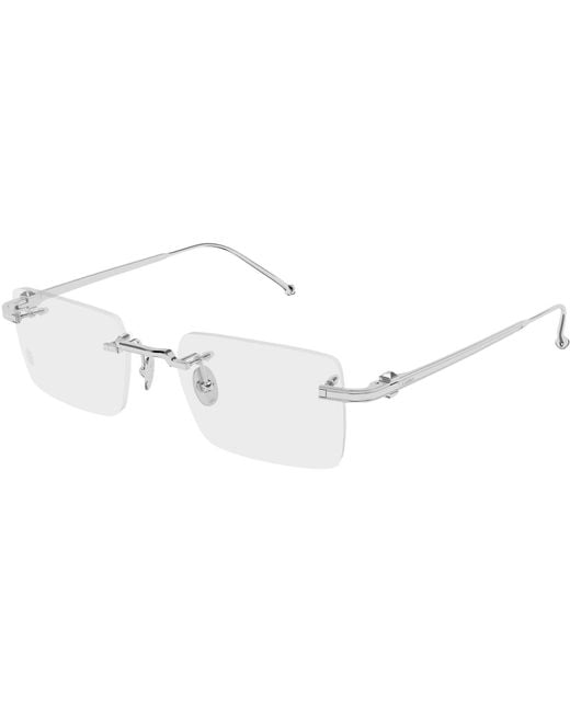 Cartier White Rectangle Frame Glasses for men
