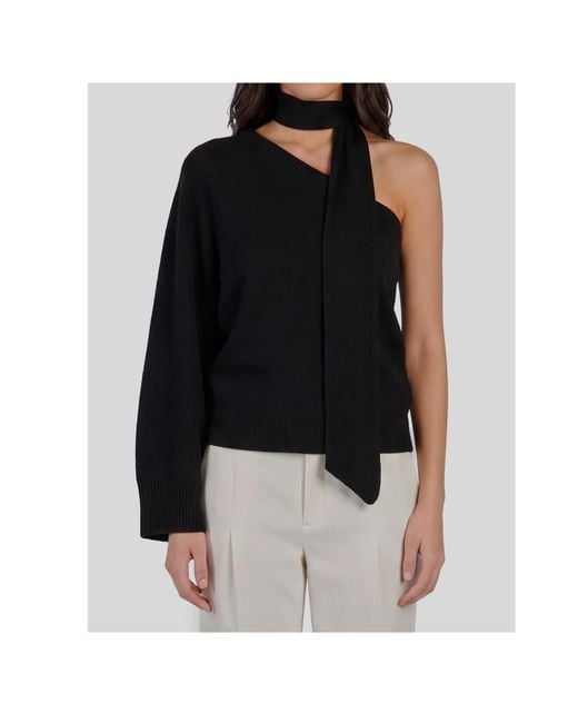 FEDERICA TOSI Black One-Shoulder Cut-Out Sweater