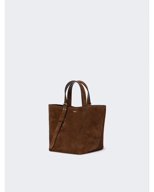 Max Mara Brown Extra-Small Split Leather Archetipo Bag