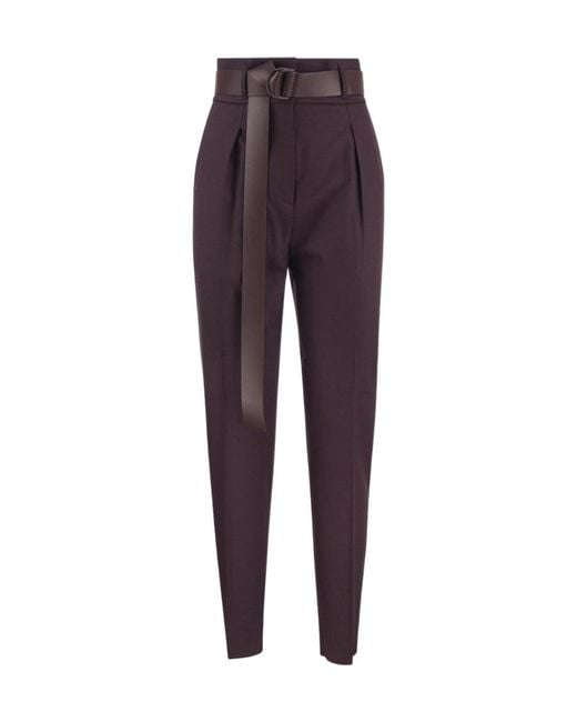 Max Mara Purple Logo Casual Pants