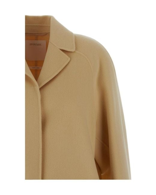 Sportmax Natural Lapel Long-Sleeved Coat