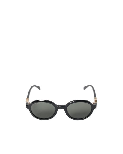 Gucci White Eyewear Oval Frame Sunglasses