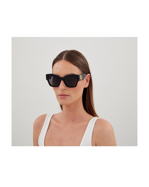 Gucci Black Eyewear Geometric Logo-Detail Sunglasses