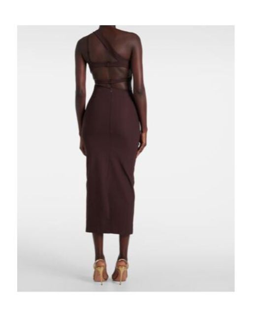 Nensi Dojaka Purple Asymmetric Midi Dress