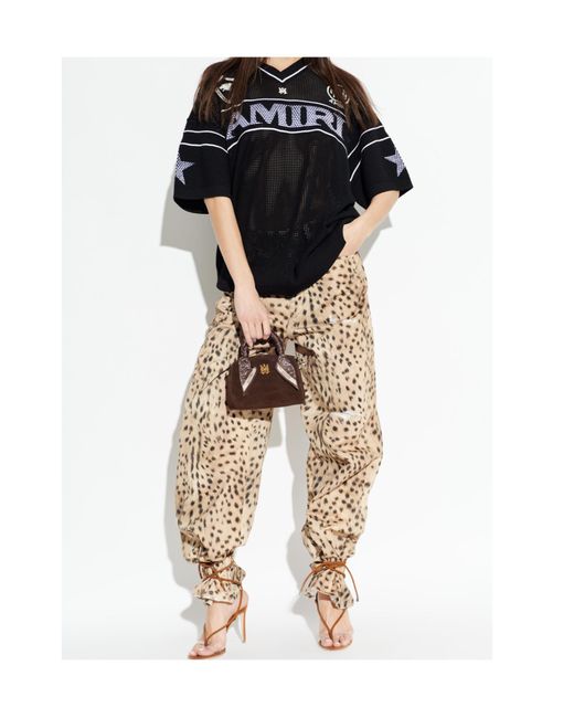 Amiri Natural Logo Patch Wide Leg Jeans