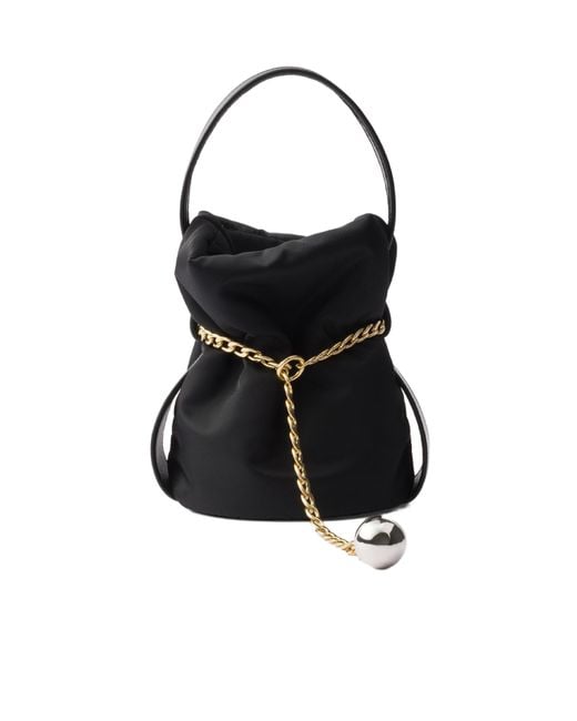Prada Black Petit Sac Noir Mini Re-Nylon And Nappa Leather Bucket Bag