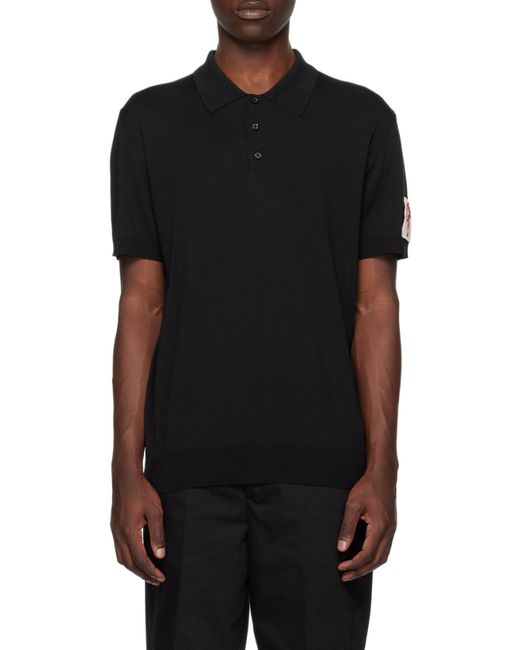 Golden Goose Deluxe Brand Black Logo Patch Polo Shirt for men