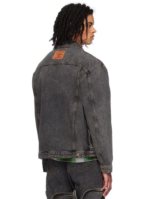 Y. Project Gray Wire Long-Sleeved Denim Jacket for men