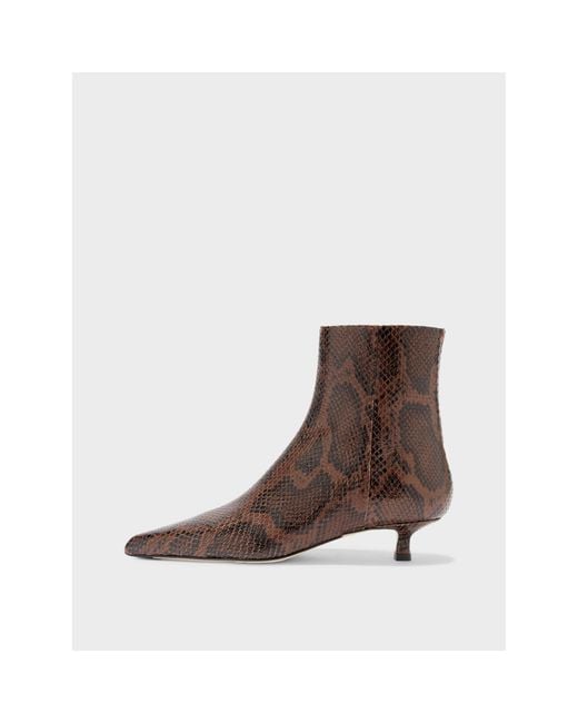 Aeyde Brown Cow Print Ankle Heeled Boots