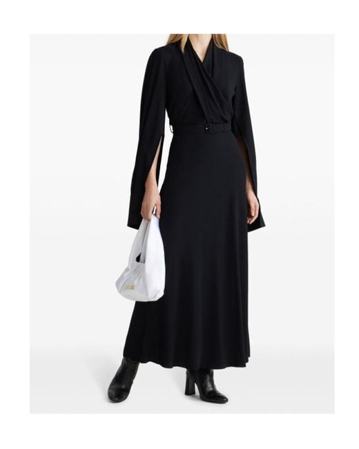 Patou Black Belted Wrap Dress
