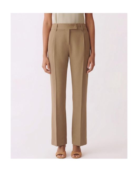 Fabiana Filippi Natural Casual Pants With Belt Loops