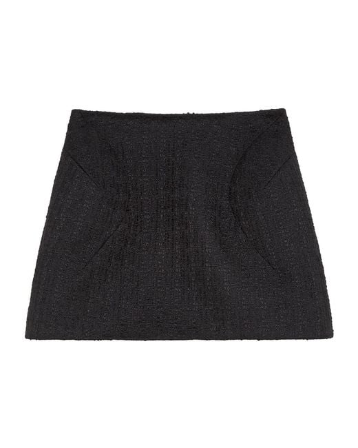 McQueen Black Light Tweed Mini Skirt