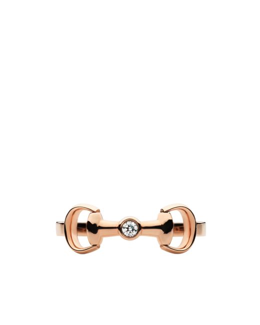 Gucci White Horsebit Diamond 18K Ring