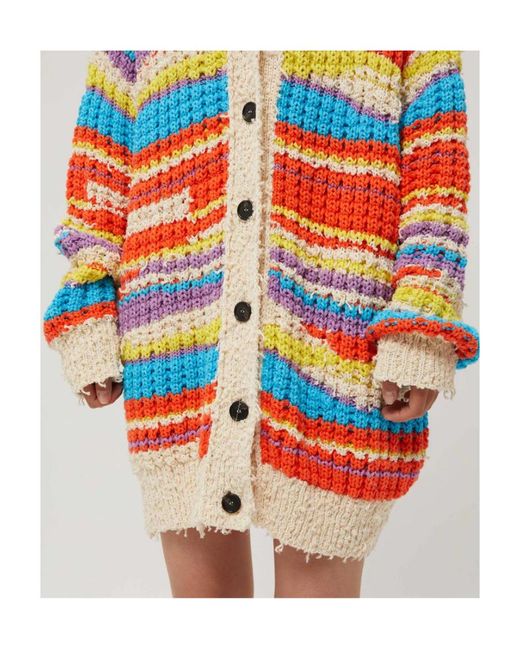 MSGM Red Aglia Knitted Cardigan