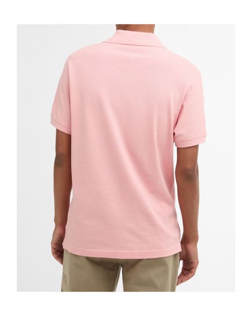Barbour Pink Button-Down Short-Sleeved Polo Shirt for men