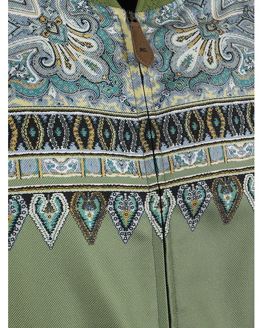 Etro Green Paisley Bomber Jacket for men