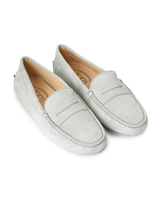 Tod's White Leather Loafers