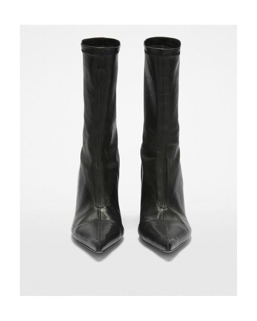 Jil Sander Black Pointed-Toe Ankle Boots