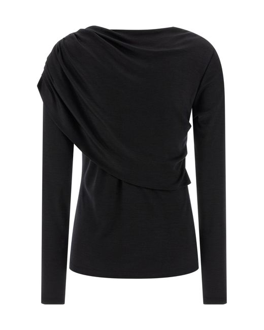 Isabel Marant Black Asna Long-Sleeve Panelled Top