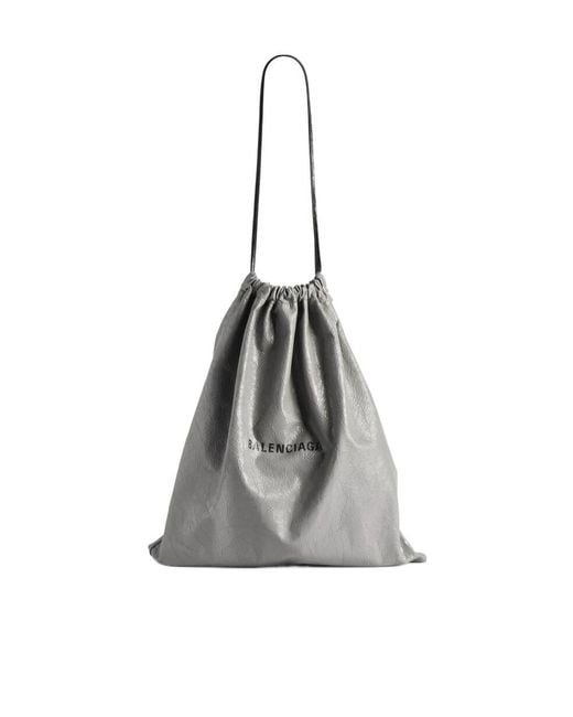 Balenciaga Gray Shopper Drawstring Dust Bag Pouch Logo for men