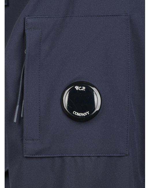 C P Company Black Lens-Detail Hooded Jacket for men