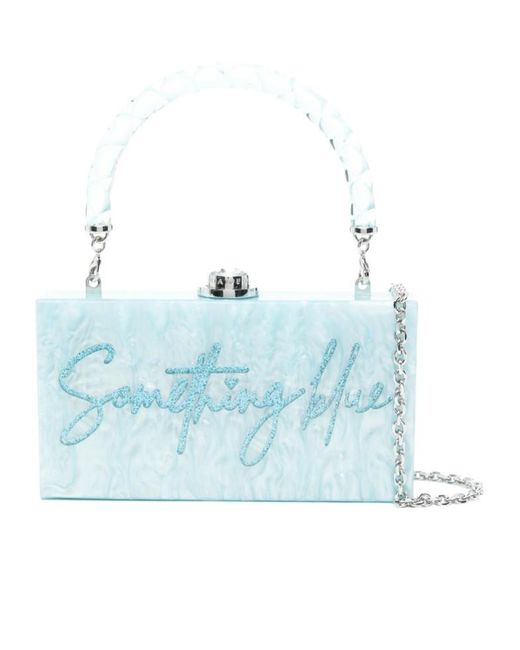 Sophia Webster Blue Cleo Clutch Bag