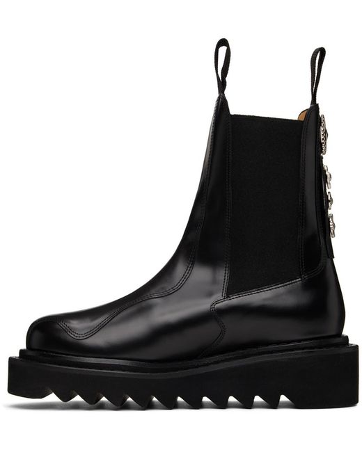 Toga Black Round-Headed Chelsea Boots