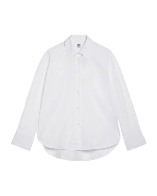 Totême White Button-Up Poplin Shirt