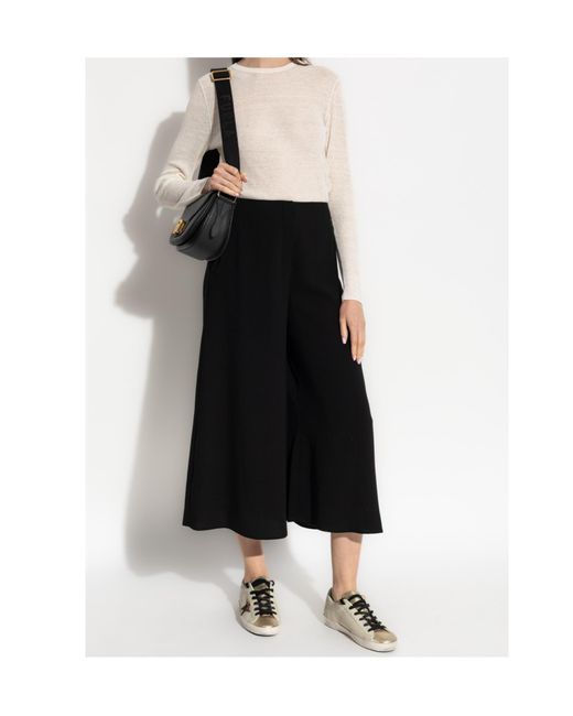 Theory Black Cropped Trousers