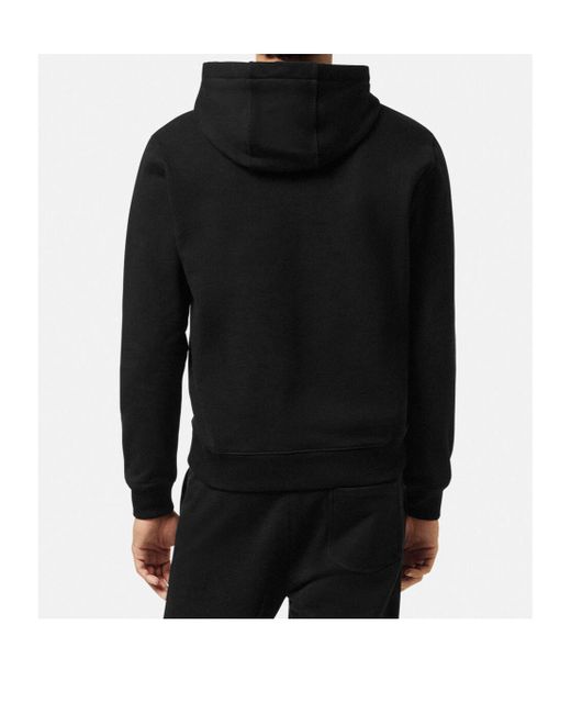 Versace Black Logo-Printed Hoodie for men