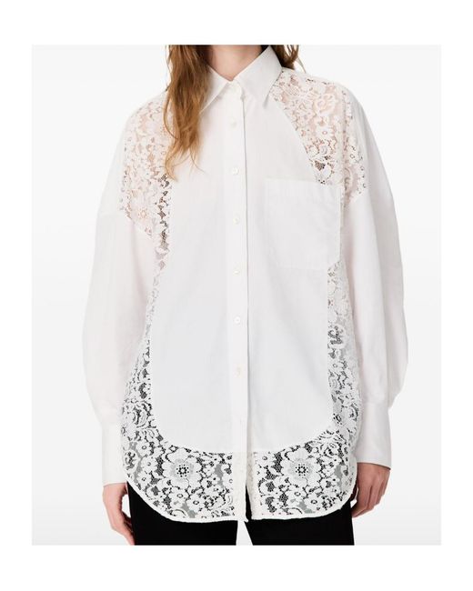 Stella McCartney White Lace-Panelled Cotton Shirt