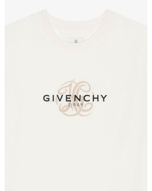 Givenchy White Logo Printed Crewneck T-Shirt for men