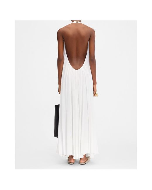 Jacquemus White Halterneck Flared Midi Dress