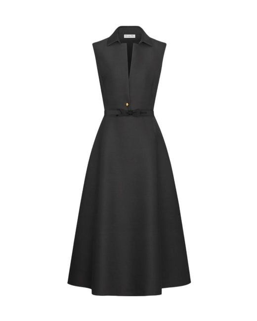 Dior Black Belted Mid-Length Dress