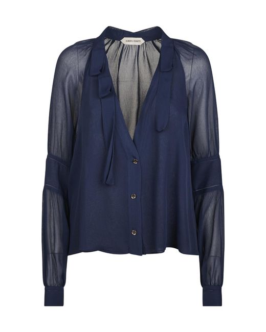 Alberta Ferretti Blue Long-Sleeved Shirt