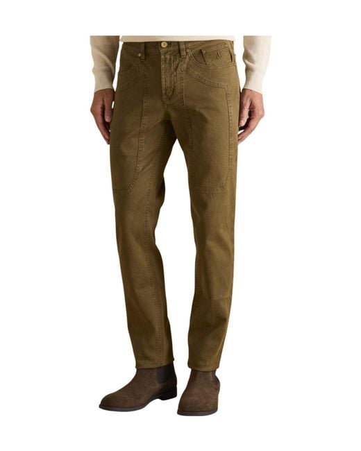 Jeckerson Green Casual Pants With Belt Loops for men