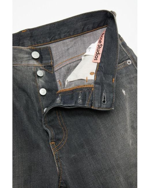 Acne Gray Loose-Fit Distressed Jeans for men