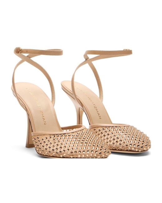Stuart Weitzman Metallic Bareitall Shine Heeled Pumps