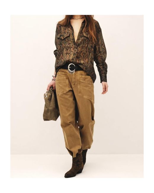 Ba&sh Brown Printed Shirt