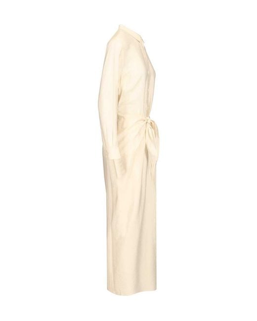 Emporio Armani Natural Tie-Front Shirt Dress