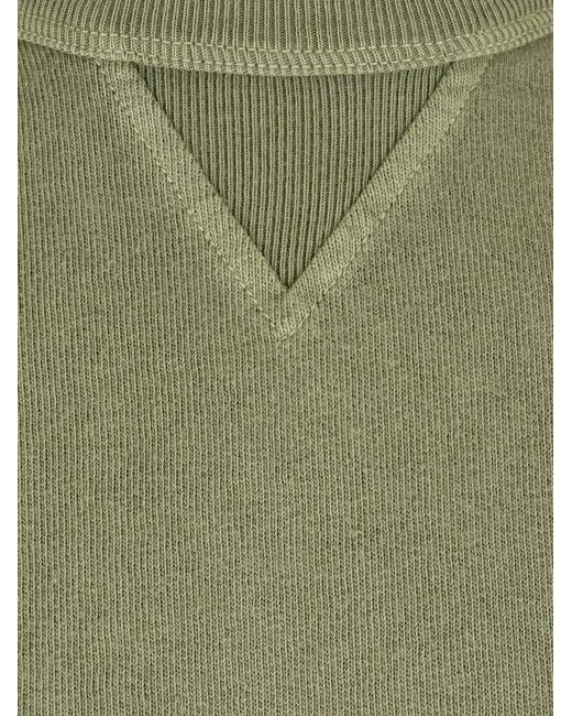 Stone Island Green Logo Patch Crewneck Sweatshirt for men