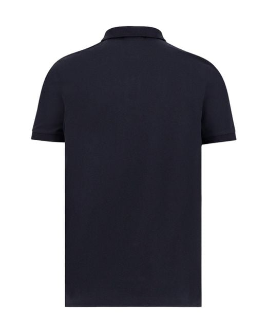 Stone Island Blue Logo Patch Short-Sleeved Polo Shirt for men