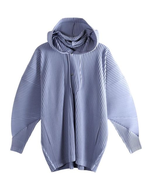 Homme Plissé Issey Miyake Blue Homme Plissé Issey Miyake Monthly Colors February Hooded Jacket for men