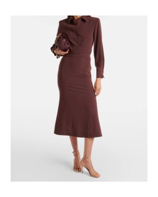 Roland Mouret Purple Pleated Midi Dress