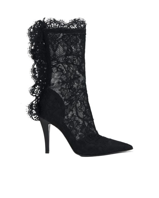 McQueen Black Heron Lace Boots
