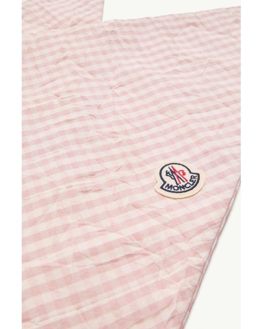 Moncler Pink Padded Cotton Blend Vichy Scarf