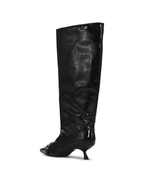 Ganni Black Eyelets Slouchy High Shaft Boots