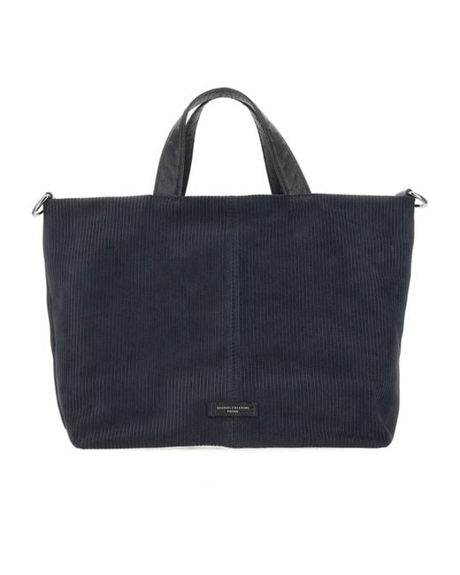 Gianni Chiarini Blue Scilla Ribbed Tote Bag
