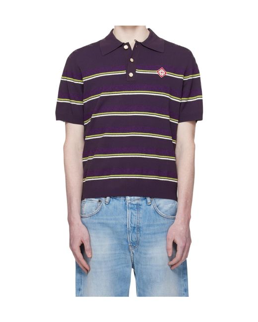 Casablanca Blue Striped Polo Shirt